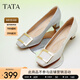 他她（TATA）氣質(zhì)方扣單鞋女鞋2025新粗跟高跟鞋法式鞋子女鞋7YO01AQ4 白色 37