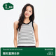 松山棉店二合一黑白條紋帶胸墊背心女2025夏款基礎款內搭舒適背心黑白條L