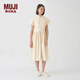 無(wú)印良品 MUJI IDEE 女式 平紋 無(wú)袖連衣裙 女裝裙子夏季 GAD13C4S 米白色 M (155/80A)
