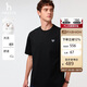 哈吉斯（HAZZYS）男裝 25夏PHIZ純色簡(jiǎn)約短袖T恤ASTZE0CBI31 黑色BK L（175/96A48