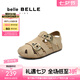 百麗（Belle）時尚羅馬涼鞋女2025夏新商場同款舒適鏤空休閑吐司鞋93920B65 杏色 35