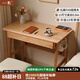一木全實(shí)木書桌 進(jìn)口橡木書桌 簡約現(xiàn)代電腦桌 多功能寫字臺書房家具 書桌1.1米【雙抽】，F(xiàn)AS級橡木