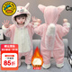 G.DUCKKIDS兒童法蘭絨連體睡衣秋冬女童玲娜貝兒珊瑚絨家居服寶寶防踢睡袋 小狐貍三層加絨加厚  120尺碼5~6歲【110-120cm】