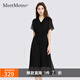 MeetMetro瑪依爾黑色雪紡連衣裙女2025夏季新款飄帶領(lǐng)輕熟風(fēng)裙子 黑色【現(xiàn)貨閃電發(fā)】 L