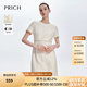 PRICH圓領(lǐng)收腰復(fù)古小香風(fēng)連衣裙2024夏季新款極簡(jiǎn)短袖短裙秋季穿搭女套 象牙白色 M 165