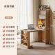 御木德折疊電腦桌書(shū)桌書(shū)柜一體家用實(shí)木書(shū)架小戶(hù)型伸縮學(xué)生寫(xiě)字學(xué)習桌子 原木色 帶導軌