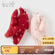 戴維貝拉新生兒紅色夾棉爬服冬裝女寶抗菌防螨新年服中國風