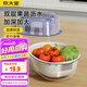 炊大皇 雙層洗菜盆瀝水籃廚房家用塑料水果盤濾水淘菜洗菜籃子 白色