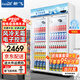 新飛（frestec）展示柜冷藏保鮮柜酒水飲料冰柜雙開(kāi)門冷藏柜酒店冷藏保鮮柜超市直冷玻璃門風(fēng)冷無(wú)霜冰箱立式冷柜 大雙門藍(lán)白上機(jī)900L【4D風(fēng)冷無(wú)霜】【咨詢特惠】