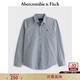 Abercrombie & Fitch【爆款府綢】經(jīng)典小麋鹿圖案男裝25春夏美式長(zhǎng)袖襯衫125-5255 藍(lán)色 S (175/92A)