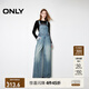 ONLY秋季萊賽爾復(fù)古高腰闊腿褲背帶褲牛仔褲女|12437M003 J33 350水洗牛仔藍 M 165/68A