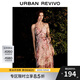 UR2025夏季新款女裝波嬉風(fēng)碎花褶皺收腰掛脖連衣裙UWH750035 水粉印花 M