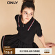 ONLY休閑時尚POLO領(lǐng)短袖短款針織衫女|123145001 H1Z 黑色 XS (155) 76A