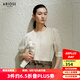 艾諾絲雅詩【商場同款】2025夏季新提花暗紋萊賽爾襯衫燈籠袖女襯衣40515053 奶油米 L