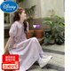 迪士尼（Disney）13少女娃娃領(lǐng)碎花連衣裙夏季12歲大童15初中學(xué)生裙子仙女超仙森系 香芋紫 170 M 【建議75-100斤】