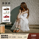 莎莎蘇[明星同款]2025夏新款厚底增高德訓(xùn)鞋復(fù)古阿甘鞋運(yùn)動(dòng)休閑鞋 深棕色牛剖層皮革 36
