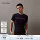 Calvin KleinJeans夏季男女情侶中性年輕ck多色印花透氣修身短袖T恤J320931 CHW-深邃藍 L （推薦145-160斤）