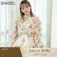 SNIDEL秋冬甜美荷葉邊露肩收腰系帶印花連衣裙SWFO244271 花朵圖案 S （0）