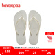 havaianas明星同款Slim細(xì)帶夾腳女人字拖平底海邊沙灘夏情侶拖鞋七夕 0001-本白色 37-38 巴西碼