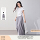 香影【仙女褲】灰色裙褲女垂感2025夏裝新款顯瘦寬松大褲腳闊腿褲 套裝1 T恤+灰色裙褲 L 165/88A/110-125斤