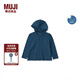 無印良品（MUJI）大童 防紫外線 易干 拉鏈連帽衫 兒童外套 硬核防曬衣 CB1J1A4S 藏青色 120 /60A