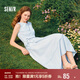 森馬（Semir）連衣裙女顯瘦收腰長(zhǎng)裙溫柔2025夏季氣質(zhì)木耳邊背心裙107425114060