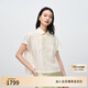 EP雅瑩女裝 牡丹立體刺繡桑蠶絲棉國風(fēng)挺廓短袖襯衫 2025夏季新款2133A 米色 L