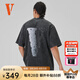VLONE【 STAPLE】25新品月球大LOGO印花燙鉆時尚個性寬松短袖T恤送男友 VLTE25010BK L