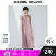 UR2025夏季新款女休閑波嬉風(fēng)碎花超寬松吊帶連衣裙UWH750032 玫粉印花 (偏寬松) S (XS-S)