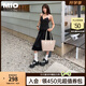 MIO米奧洞洞鞋女鞋2025夏季新款戶(hù)外涼拖鞋外穿厚底增高涼鞋沙灘鞋 黑色（尺碼偏小，建議拍大一碼） 38