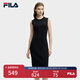 FILA 斐樂官方女裝連衣裙2025年夏季新品修身顯瘦無袖背心裙打底裙子 正黑色-BK M 165/84A/M