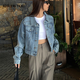 RHUDE FOG品牌女裝美式復古牛仔短外套女2025春秋新款韓版休閑寬松顯瘦百搭 藍色 M
