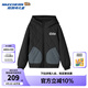Skechers斯凱奇秋冬新款兒童梭織裥棉連帽外套男女童休閑保暖外套L425K078 碳黑/0018 130