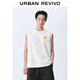 UR秋季新款男裝趣味撞色圖案牙刷繡無(wú)袖背心UUY450002 本白 M