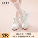 他她（TATA）小白鞋厚底女鞋2025夏季新款網(wǎng)面透氣休閑鞋板鞋松糕底WJN28BM5 白色 37
