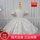 WVD美國品牌服生日宴會(huì )高端花童長(cháng)袖兒童公主裙主持人鋼琴演奏演出服灰色短袖短款110 CM(34-40斤)