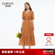 歌莉婭連衣裙女夏季穿搭2025新款法式純棉蕾絲繡花裙子1E5C4K670 66Y橙駝 L