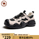 駱駝牌 女鞋老爹鞋厚底運動(dòng)休閑戶(hù)外透氣鞋子女 P25S255001 米/黑 38