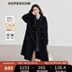 紅袖100%綿羊毛呢大衣冬季2024新款女裝學(xué)院風(fēng)落肩高級(jí)翻領(lǐng)雙面呢外套 藏青495 L
