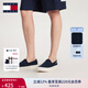 TOMMY JEANS【七夕禮物】Tommy25秋冬男裝一腳蹬輕便船鞋運(yùn)動鞋休閑鞋帆布鞋 【01366】藏青色C1G 42