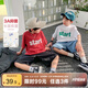 左西男童短袖t恤2025新款兒童夏裝夏款體恤男孩上衣3A抗菌 紅色 160