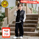 G.DUCKKIDS小黃鴨男童漢服套裝春秋2025新款中國風(fēng)衣服男孩酷帥古裝兩件套 黑色 160 cm
