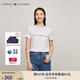 TOMMY HILFIGER夏季女裝純棉休閑通勤刺繡輕薄打底純色圓領(lǐng)短袖T恤 白色YCI S （推薦：100-110斤）