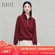 菲妮迪（FINITY）衛衣25年秋季新款簡(jiǎn)約拉鏈設計百搭寬松上衣女 酒紅色 XL