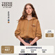 Teenie Weenie小熊連帽衛衣女2025年春季新款復古水洗拉鏈短款開(kāi)衫外套上衣女 棕色 S (160)
