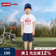 LEVI'S李維斯童裝男童短袖T恤工裝褲2件套夏季兒童休閑套裝 明亮白