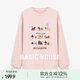 Basic House/百家好臘腸狗刺繡衛(wèi)衣秋寬松圓領(lǐng)落肩袖套頭上衣2025 淺粉 F 90-140斤