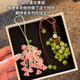 右客青提葡萄掛件鈴蘭花手工diy材料包小清新手機鏈包掛飾創(chuàng)意鑰匙扣 青提葡萄+鈴蘭花材料包【可做2個】