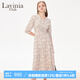Lavinia Club拉維妮婭法式優(yōu)雅抽褶顯瘦茶歇赫本風(fēng)連衣裙2025年春新款R41L106S 米咖花 XL 175/96A