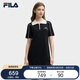 FILA 斐樂官方【楊冪同款】女編織連衣裙2025夏時尚休閑修身POLO裙子